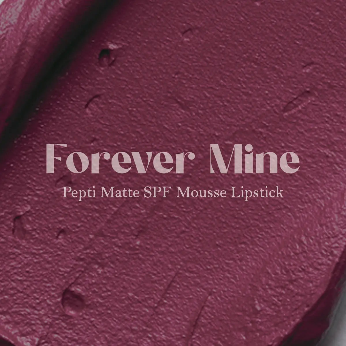 Purple matte lip mousse swatch texture