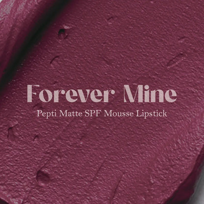 Purple matte lip mousse swatch texture