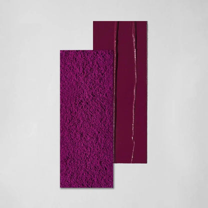 Two purple blush shade swatches on rectangular panels