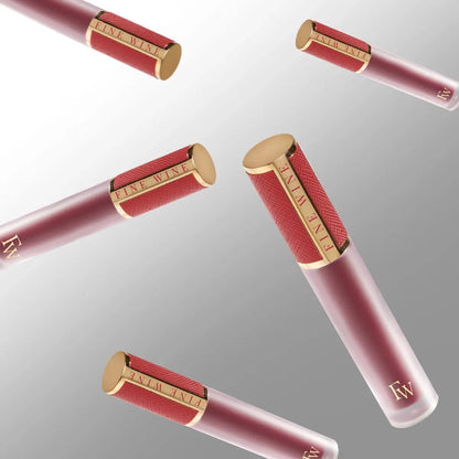 Matte SPF lip mousse lipstick set of rose-pink tubes with gold caps